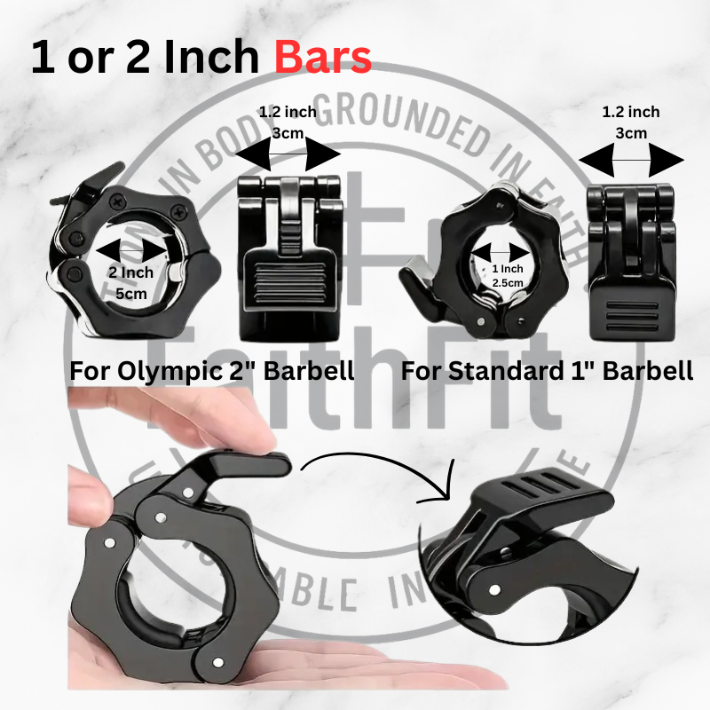 Quick Release Barbell Clamps - Adjustable Fitness Accessory