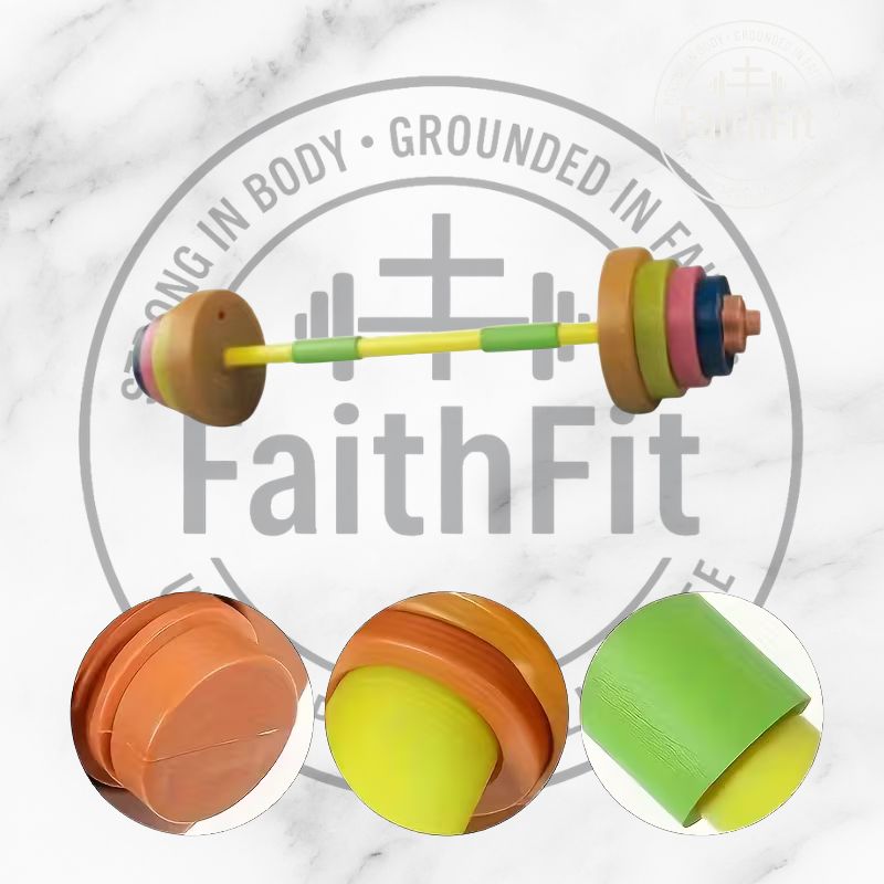 Kids Toy Barbell – FaithFit Junior Strength Bar (Adjustable Weight)