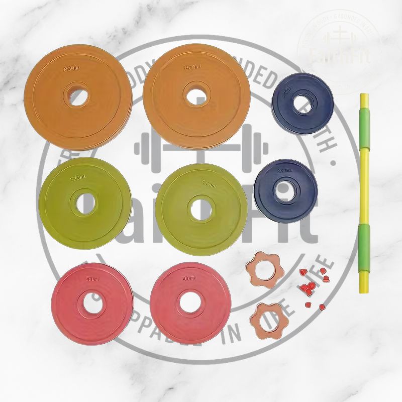 Kids Toy Barbell – FaithFit Junior Strength Bar (Adjustable Weight)