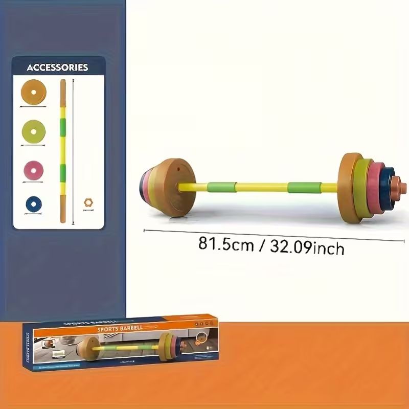 Kids Toy Barbell – FaithFit Junior Strength Bar (Adjustable Weight)