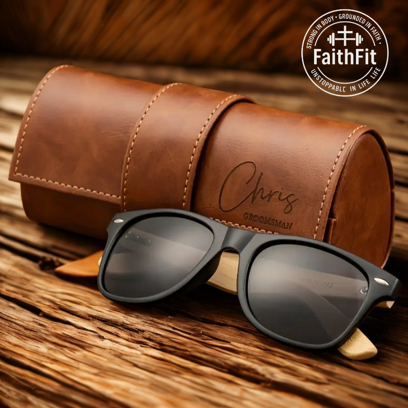FaithFit Personalized Wooden Sunglasses — Faith, Love & Forever Style