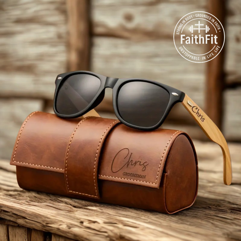 FaithFit Personalized Wooden Sunglasses — Faith, Love & Forever Style