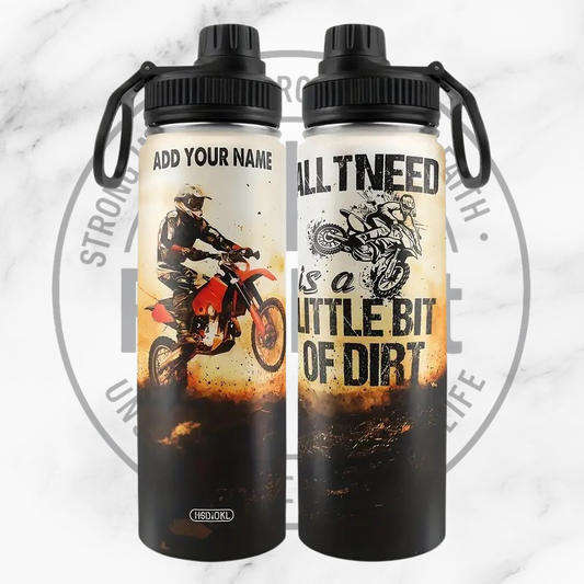 Personalized Motorcycle Tumbler with Dirt Rider Design - Spill-Proof Lid, BPA-Free Stainless Steel Cup, 22oz Capacity, Durable & Reusable