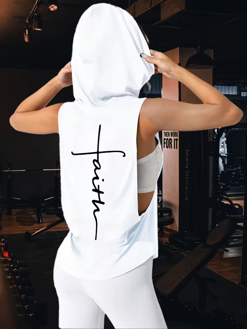 Women's Quick Dry Faith-Inspired Hooded Tank Top - Performance & Purpose