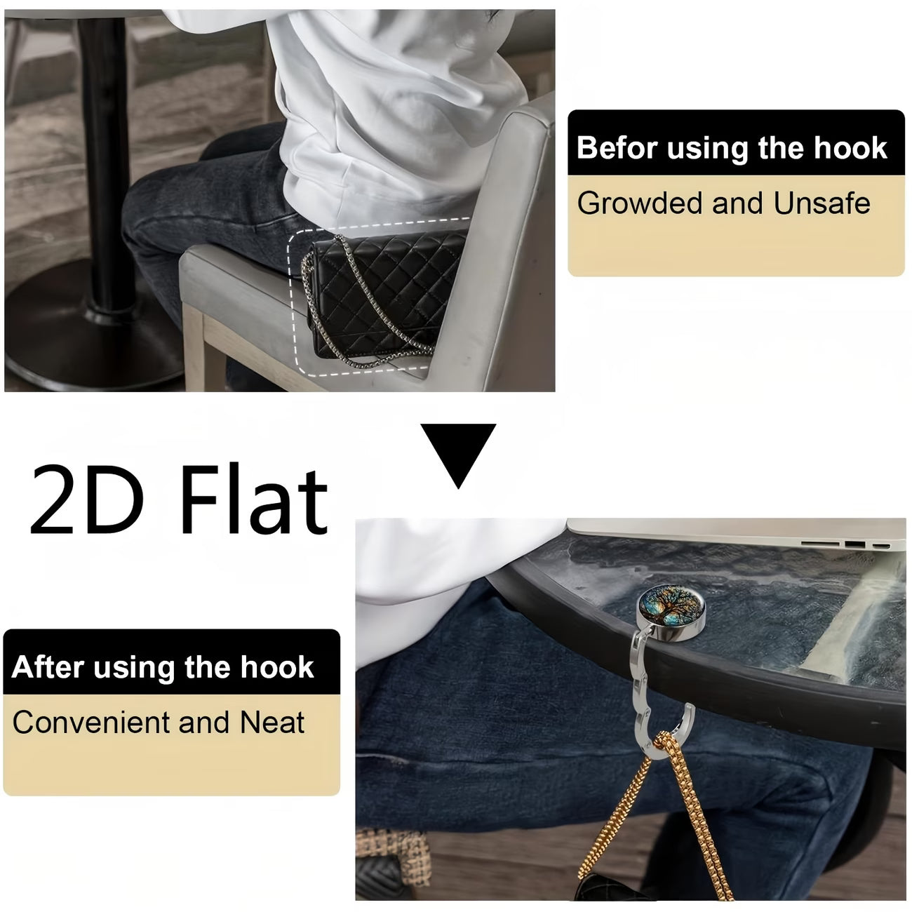 Metal Tabletop Bag Holder | Foldable & Portable | FaithFit SA
