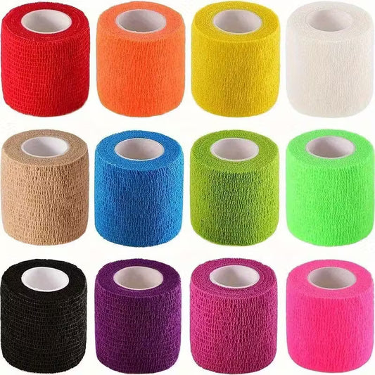 12 Pack Self-Adhesive Elastic Grip Tape - Premium Support for Bodybuilding & CrossFit