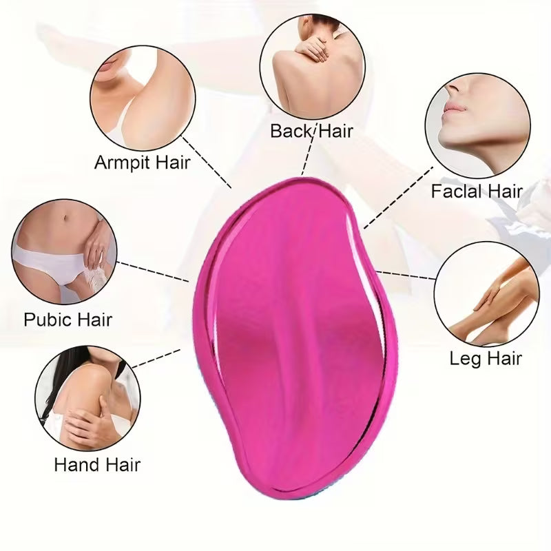 Unisex Crystal Hair Removal Pads - Reusable, Waterproof, Painless Exfoliation