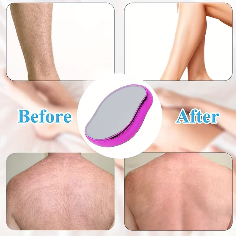 Unisex Crystal Hair Removal Pads - Reusable, Waterproof, Painless Exfoliation