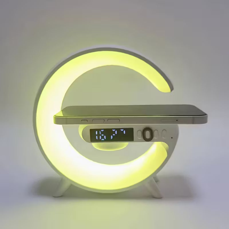 Wireless Speaker, Charger & Night Light with Dimmable Sunrise Alarm Clock