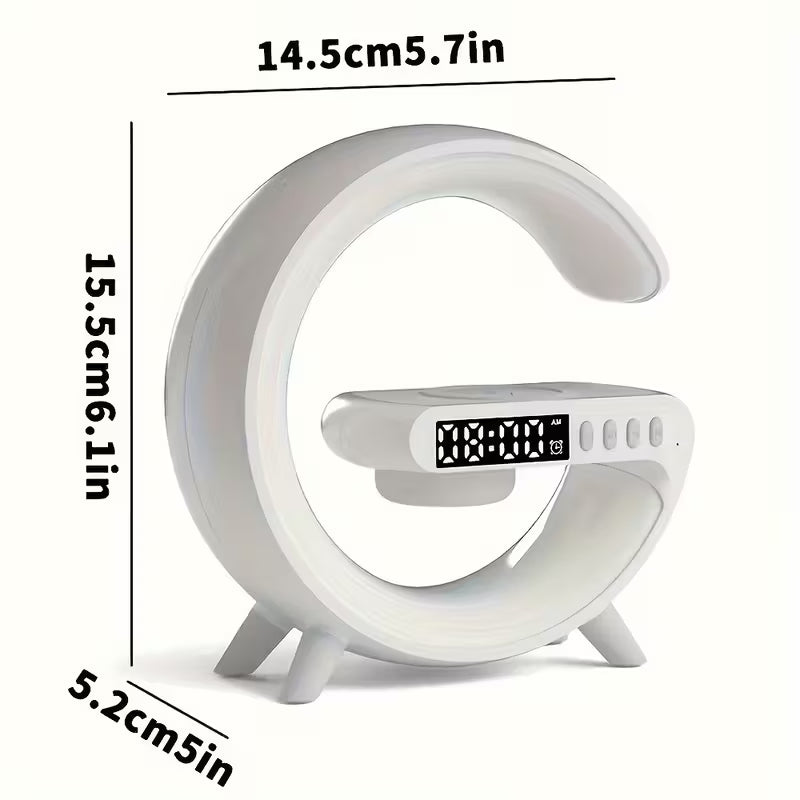 Wireless Speaker, Charger & Night Light with Dimmable Sunrise Alarm Clock