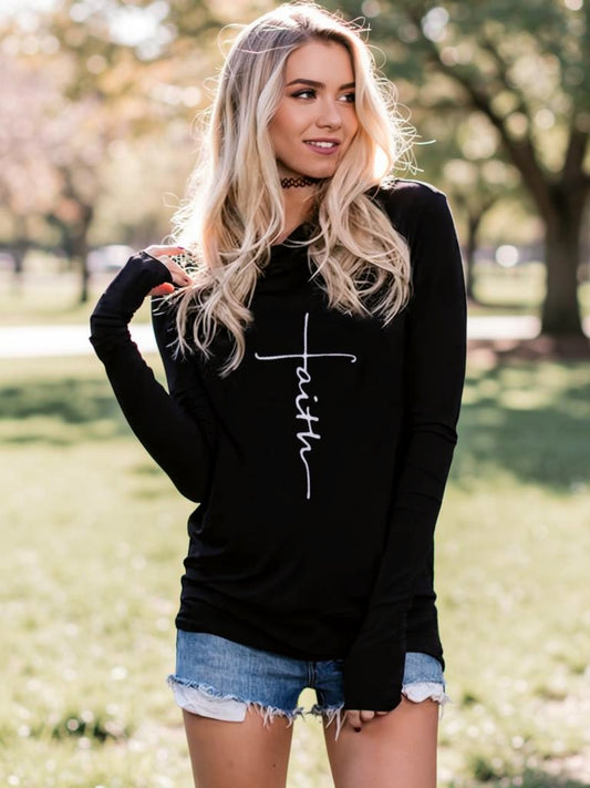 Women's Faith-Inspired Hooded Longsleeve Sweatshirt - Premium Comfort & Style