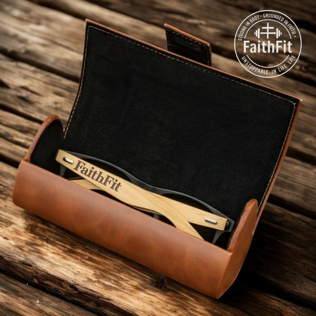 FaithFit Wooden Sunglasses & Case — Premium Style & Protection