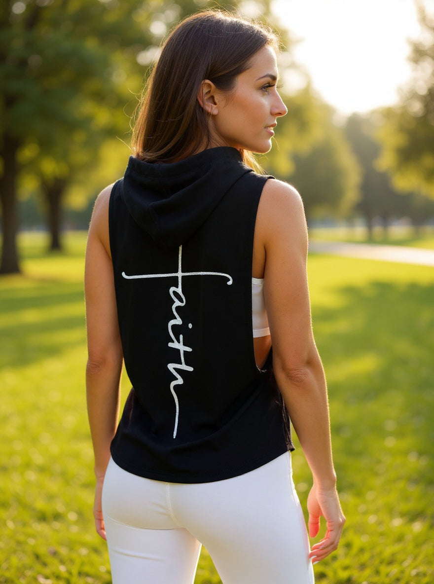 Women's Quick Dry Faith-Inspired Hooded Tank Top - Performance & Purpose