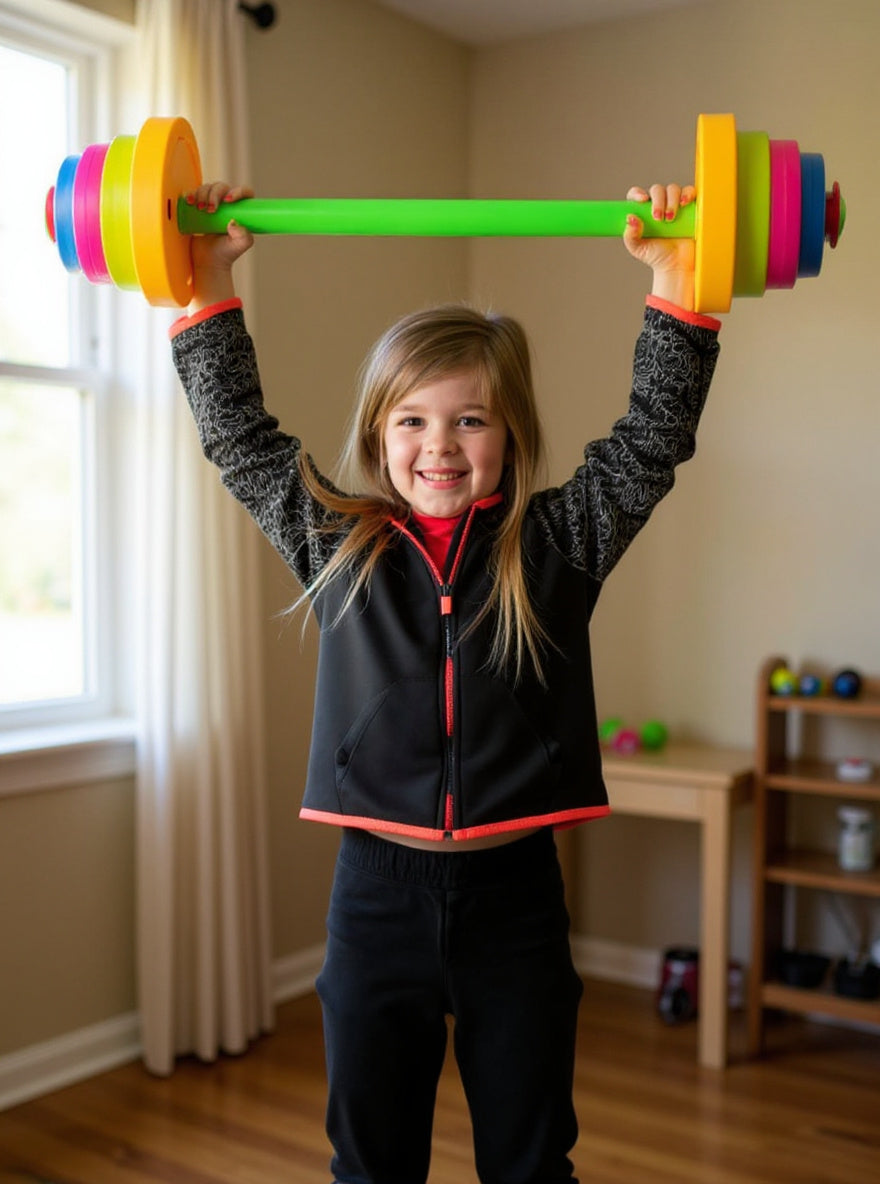 Kids Toy Barbell – FaithFit Junior Strength Bar (Adjustable Weight)