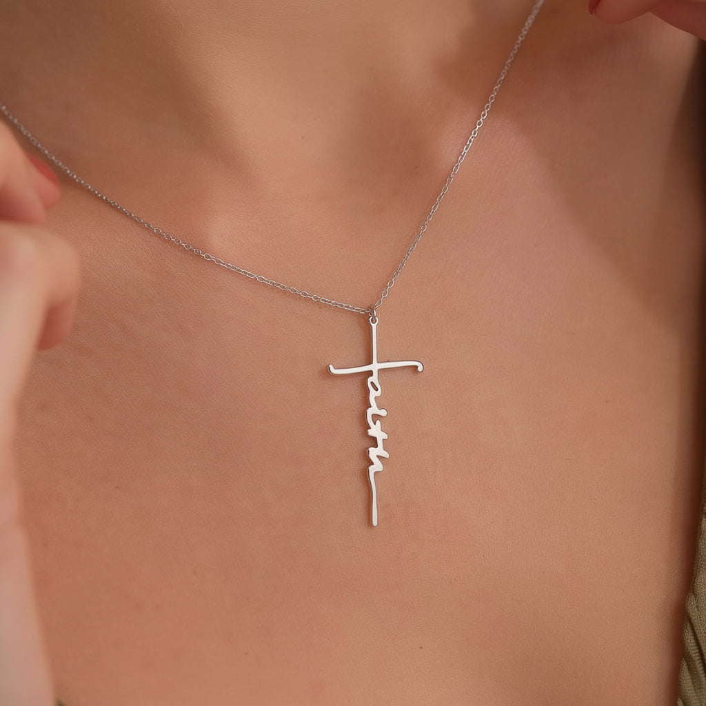 Christian Cross-Faith Necklace | Stainless Steel | Gold & Silver