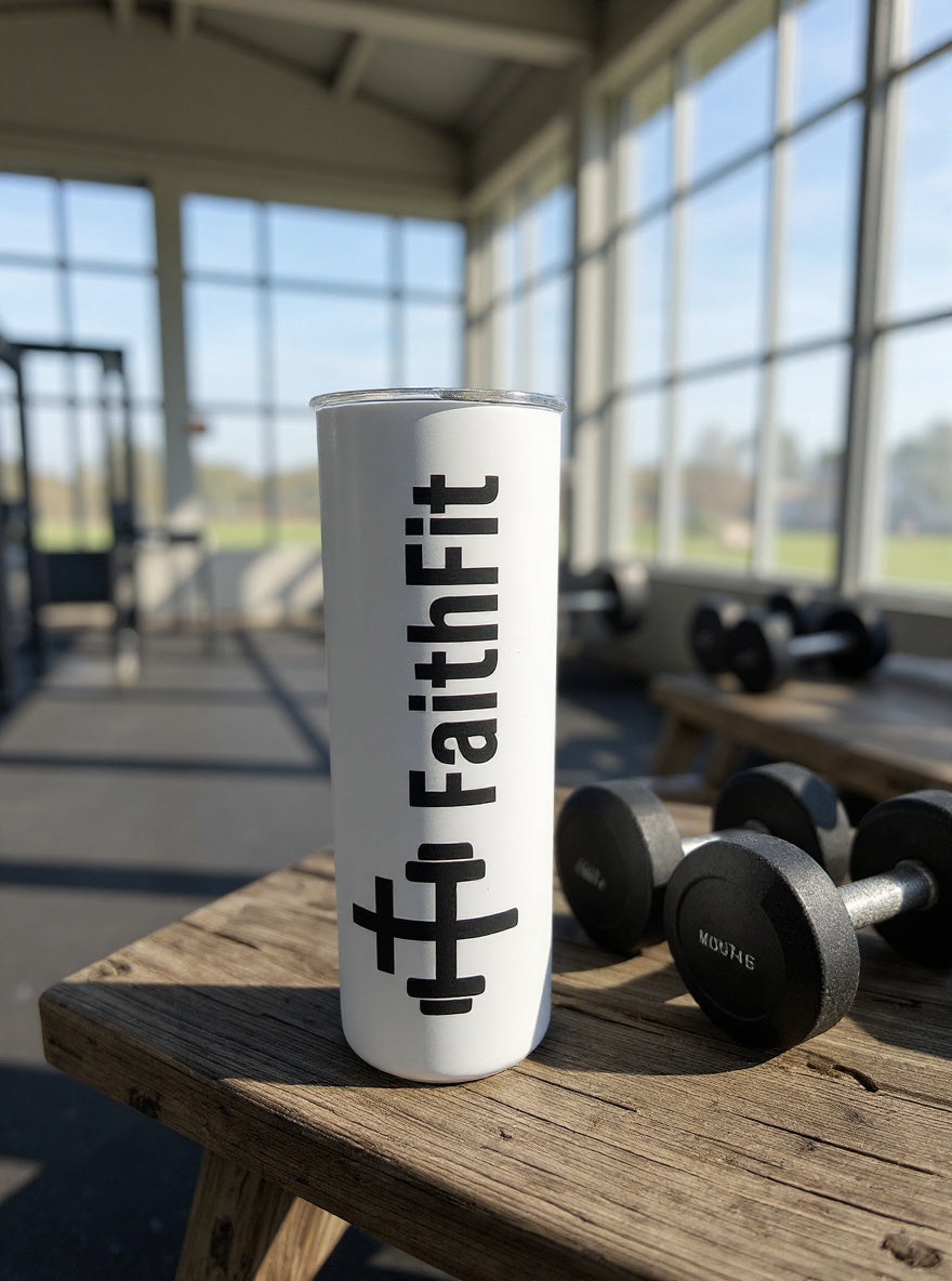 FaithFit Christian Travel Mug – Custom Drinkware for Faith, Fitness & Lifestyle