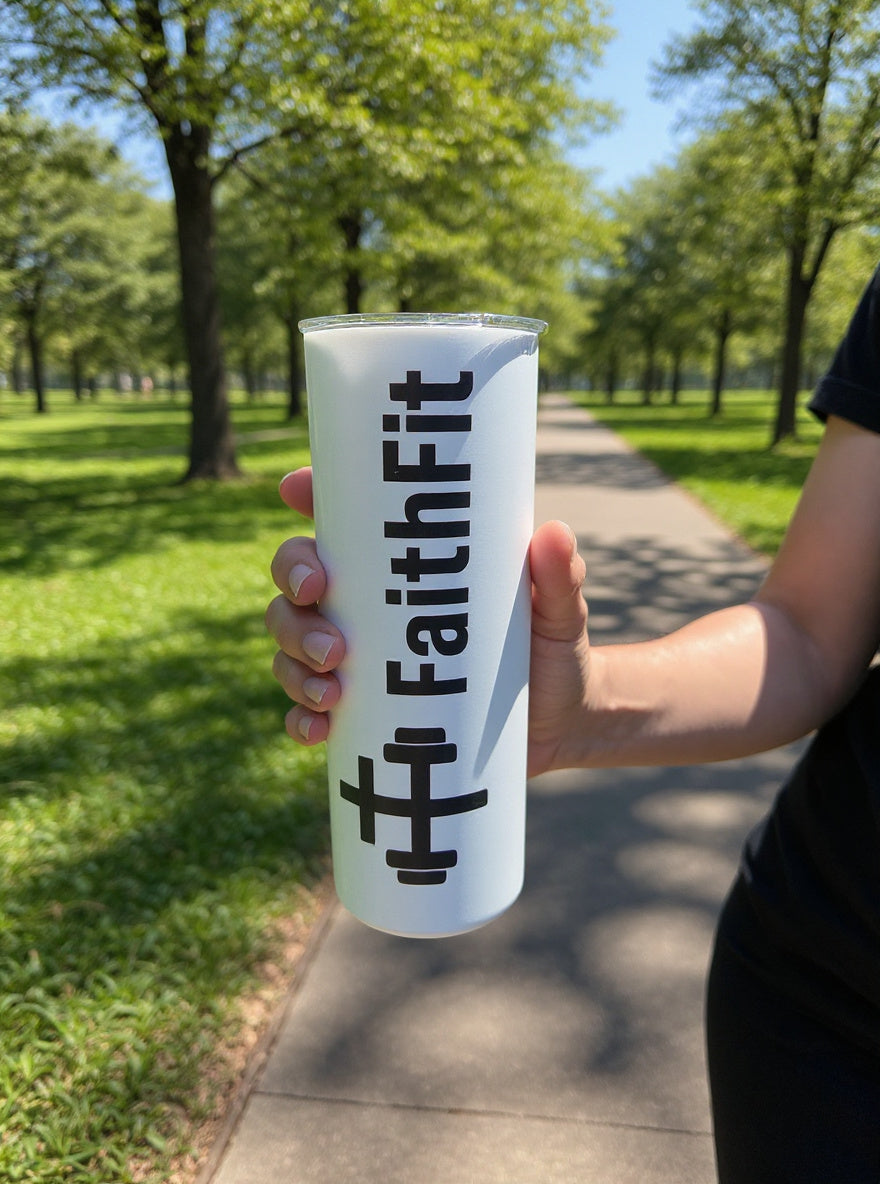 FaithFit Christian Travel Mug – Custom Drinkware for Faith, Fitness & Lifestyle