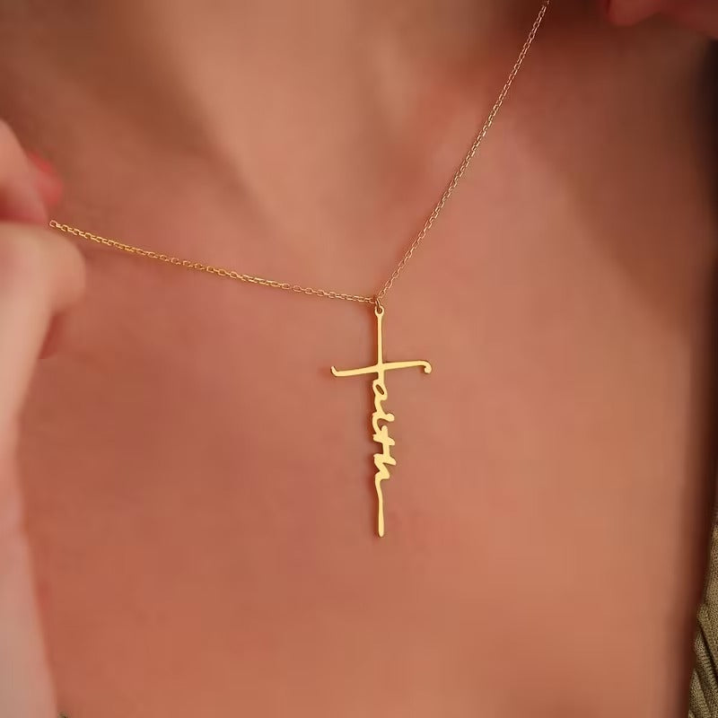 Christian Cross-Faith Necklace | Stainless Steel | Gold & Silver
