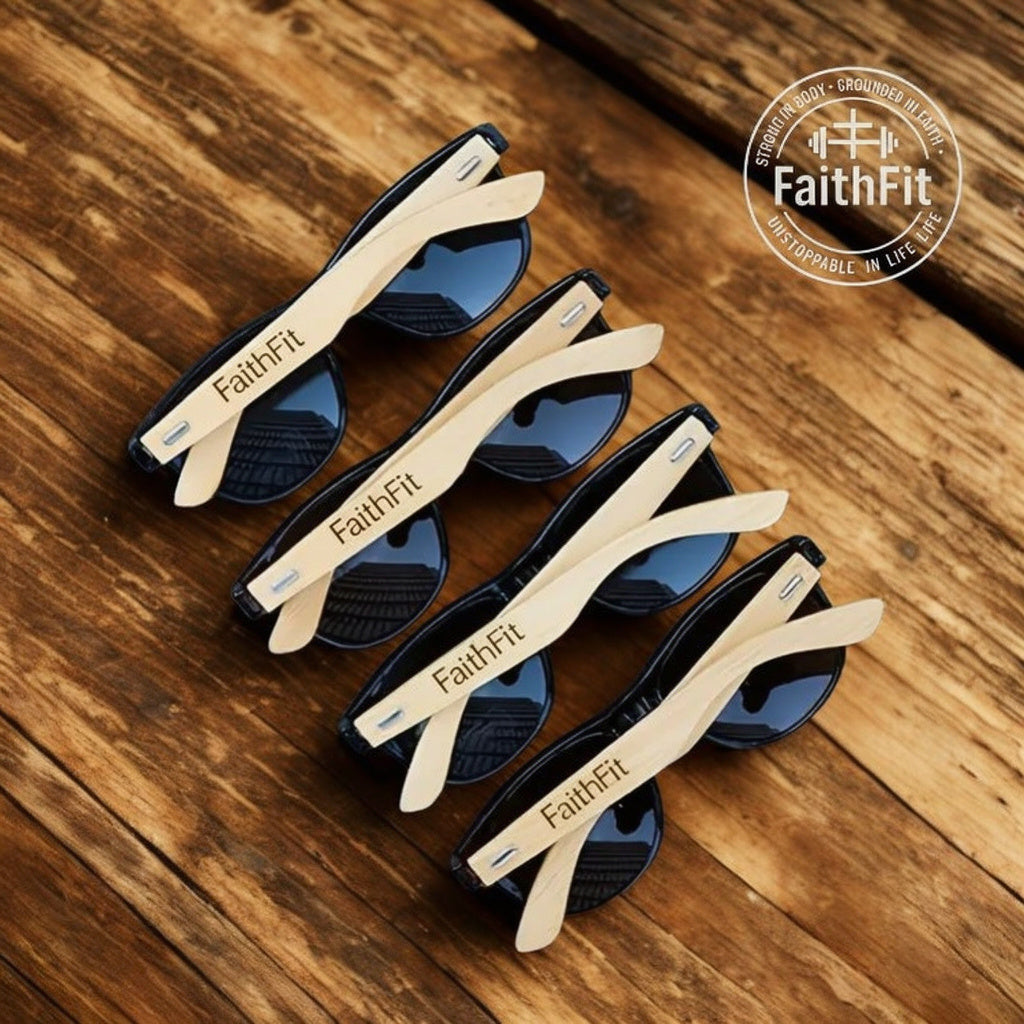 FaithFit Wooden Sunglasses & Case — Premium Style & Protection