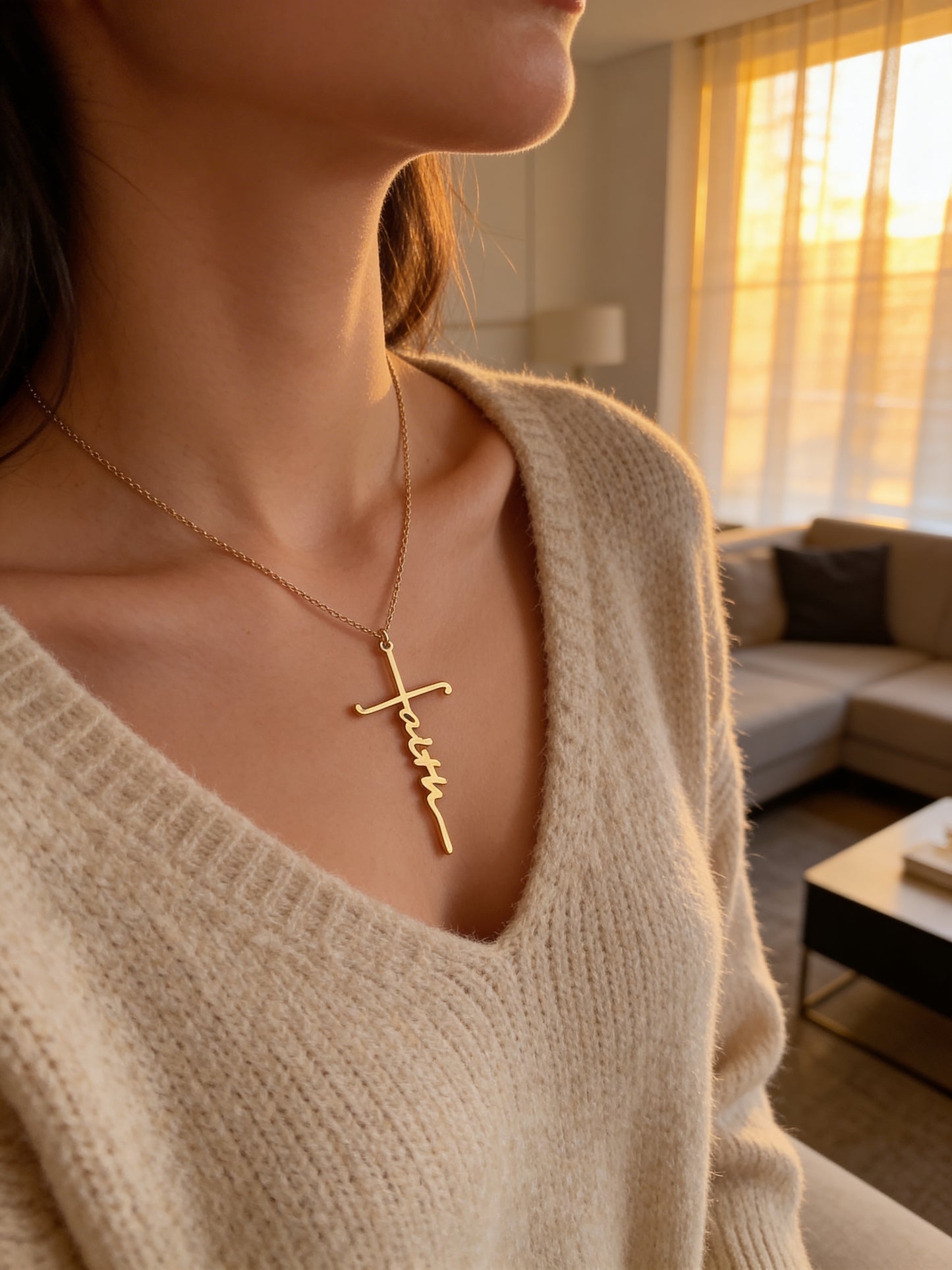 Christian Cross-Faith Necklace | Stainless Steel | Gold & Silver