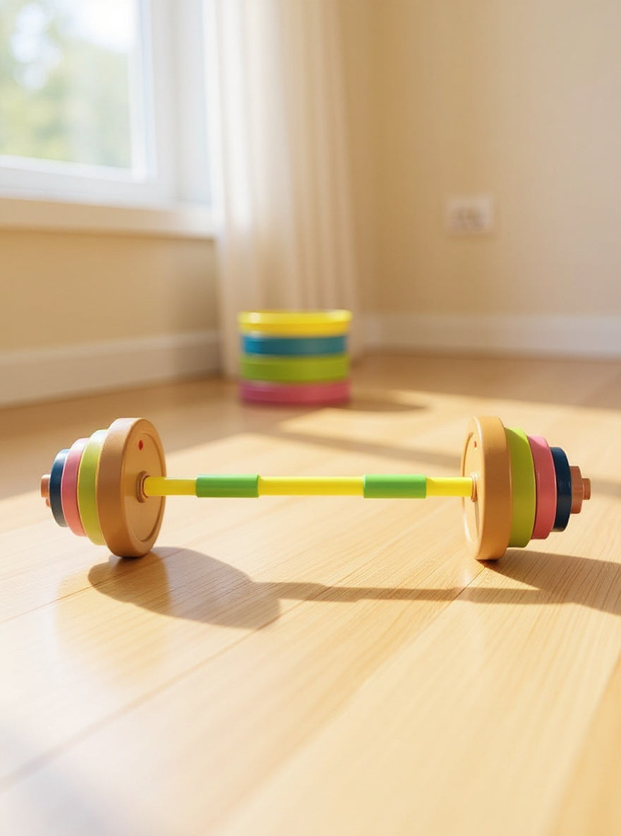 Kids Toy Barbell – FaithFit Junior Strength Bar (Adjustable Weight)