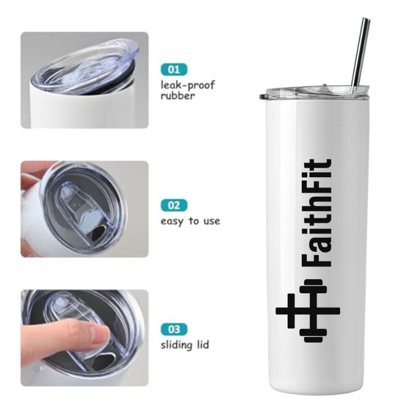 FaithFit Christian Travel Mug – Custom Drinkware for Faith, Fitness & Lifestyle