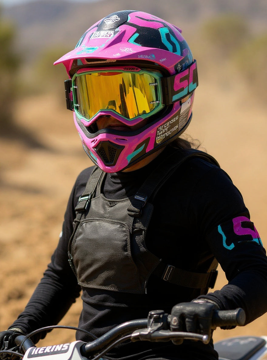 Enduro/Motorcross Riding Goggles, 3-Layer High-Density Sponge, PC (Polycarbonate) Lens and Frame