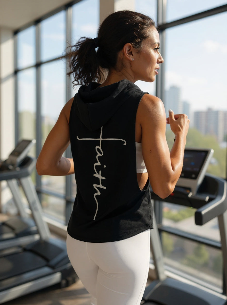 Women's Quick Dry Faith-Inspired Hooded Tank Top - Performance & Purpose