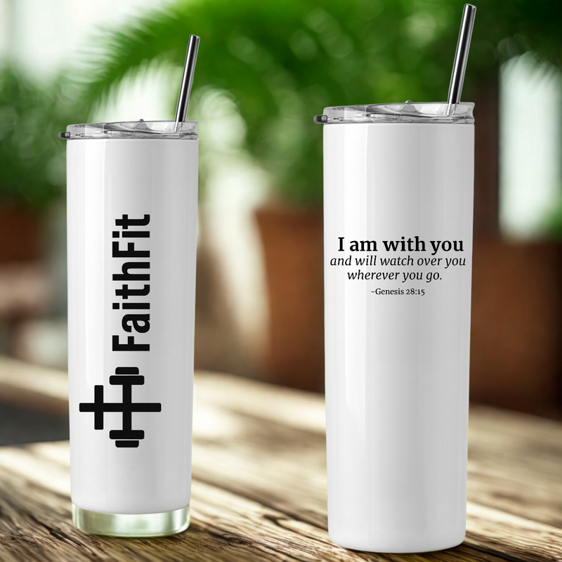 FaithFit Christian Travel Mug – Custom Drinkware for Faith, Fitness & Lifestyle