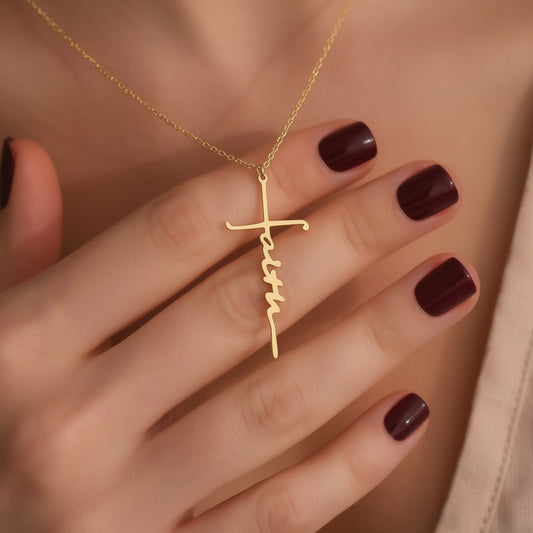 Christian Cross-Faith Necklace | Stainless Steel | Gold & Silver